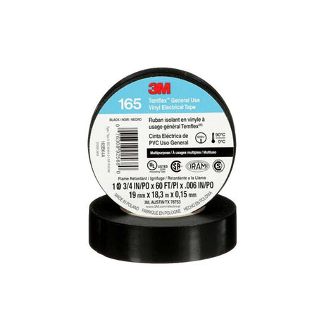 PAQUETE DE 10 CINTAS ELECTRICAS TEMFLEX 165 NEGRO 3M