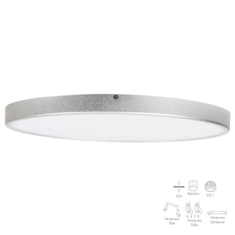 LÁMPARA DE INTERIOR LED IBIZA TECNOLITE SOBREPONER EMPOTRABLE BOTE INTEGRAL 9W LUZ SUAVE CÁLIDA