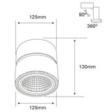 LÁMPARA DE INTERIOR LED TECNOLITE PRAIA PARA SOBREPONER 24W LUZ SUAVE CÁLIDA DIRIGIBLE
