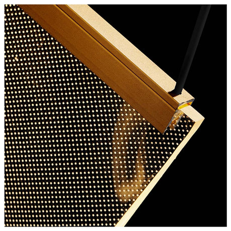 LUMINARIO COLGANTE ONDA LED DORADO CEPILLADO 127V 3000K *** HA. LUMI ***