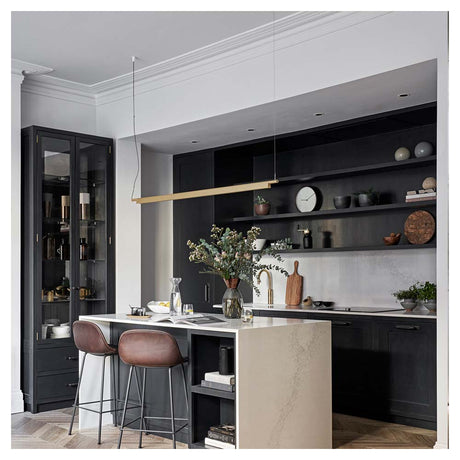 LUM COLGANTE LED MONDRIAN ORO 21W 3000K QUOR *** HA. LUMI ***