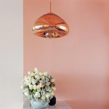 LUMINARIO COLGANTE DE CRISTAL TIPO NUBE COLOR BRONCE 40W  E26 SIN FOCO 300M  MCA QUOR