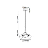 LUMINARIO COLGANTE BRANCHE NEGRO 3 LUCES DE 4W MAX 12W W450-H1200 G9 127V  QUOR *** HA. LUMI ***