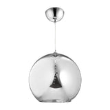 LUMINARIO COLGANTE DE CRISTAL TIPO ESFERA 40W E26 250MM ACABADO CROMO  QUOR *** HA. LUMI ***