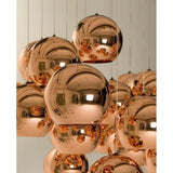 LUMINARIO COLGANTE DE CRISTAL TIPO ESFERA 40W E26 250MM ACABADO BRONCE  QUOR *** HA. LUMI ***