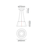 LUM COLGANTE LED THEO NEGRO CON DORADO 30W 3000K QUOR *** HA. LUMI ***