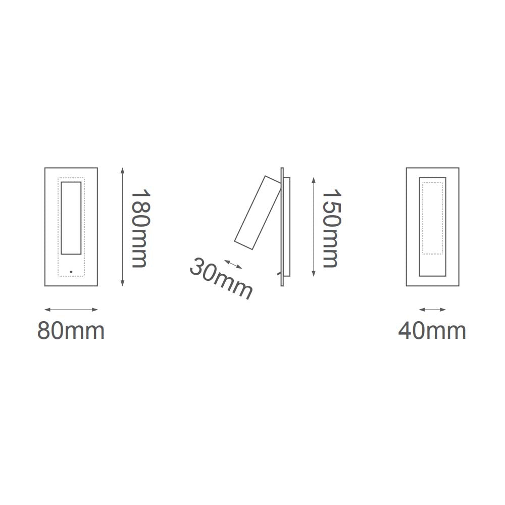 LUM MURO LED ZIMMER CROMO 3W 3000K QUOR *** HA. LUMI ***