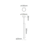 LUM COLGANTE CILINDRO 1 LUZ MINHA PENDANT D25XH300MM 1XG9 (NO INCLUIDO) DORADO QUOR