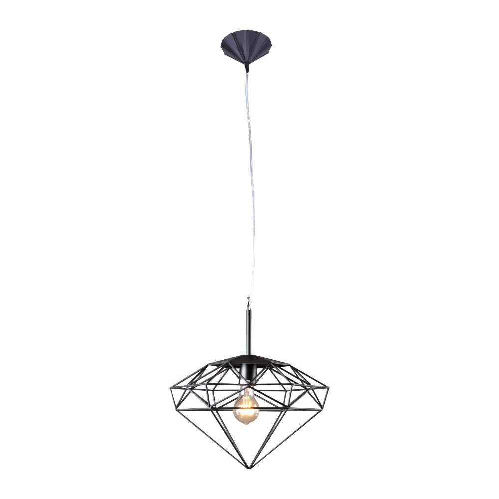 LUMINARIO COLGANTE DALI NEGRO 1 LUZ 60W D360-H390 E26 127V  QUOR *** HA. LUMI ***