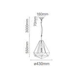 LUMINARIO COLGANTE DALI NEGRO 1X60W D430XH460 E26 127V  QUOR *** HA. LUMI ***