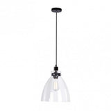 LUMINARIO COLGANTE TIPO CAMPANA DE CRISTAL 60W E26 S/FOCOS 90-130V 3M.  QUOR *** HA. LUMI *** ***HAE 2024***