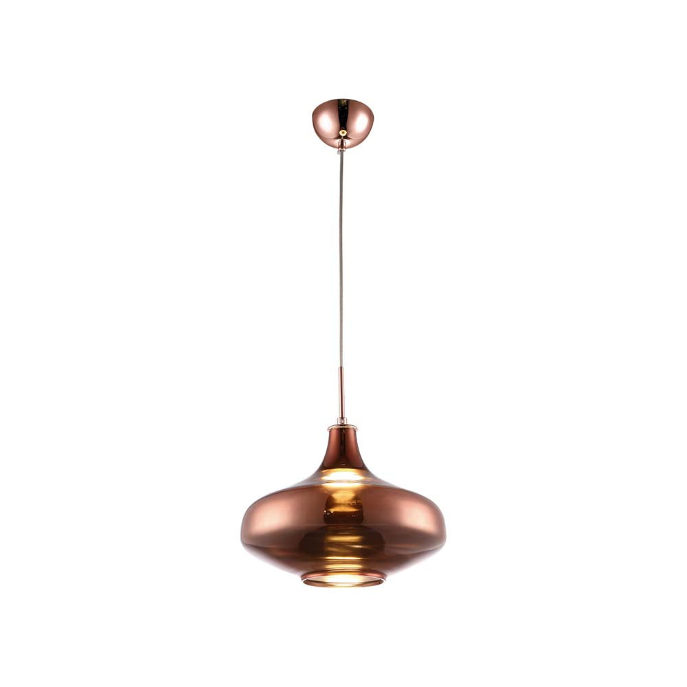 LUM COLGANTE LED VIENA CRISTAL COBRE 5W 20.5X28.5 CM 3000K QUOR *** HA. LUMI ***