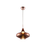 LUM COLGANTE LED VIENA CRISTAL COBRE 5W 20.5X28.5 CM 3000K QUOR *** HA. LUMI ***