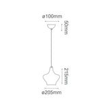 LUM COLGANTE LED VIENA CRISTAL COBRE 20.5X21.5 CM 5W 3000K QUOR *** HA. LUMI ***