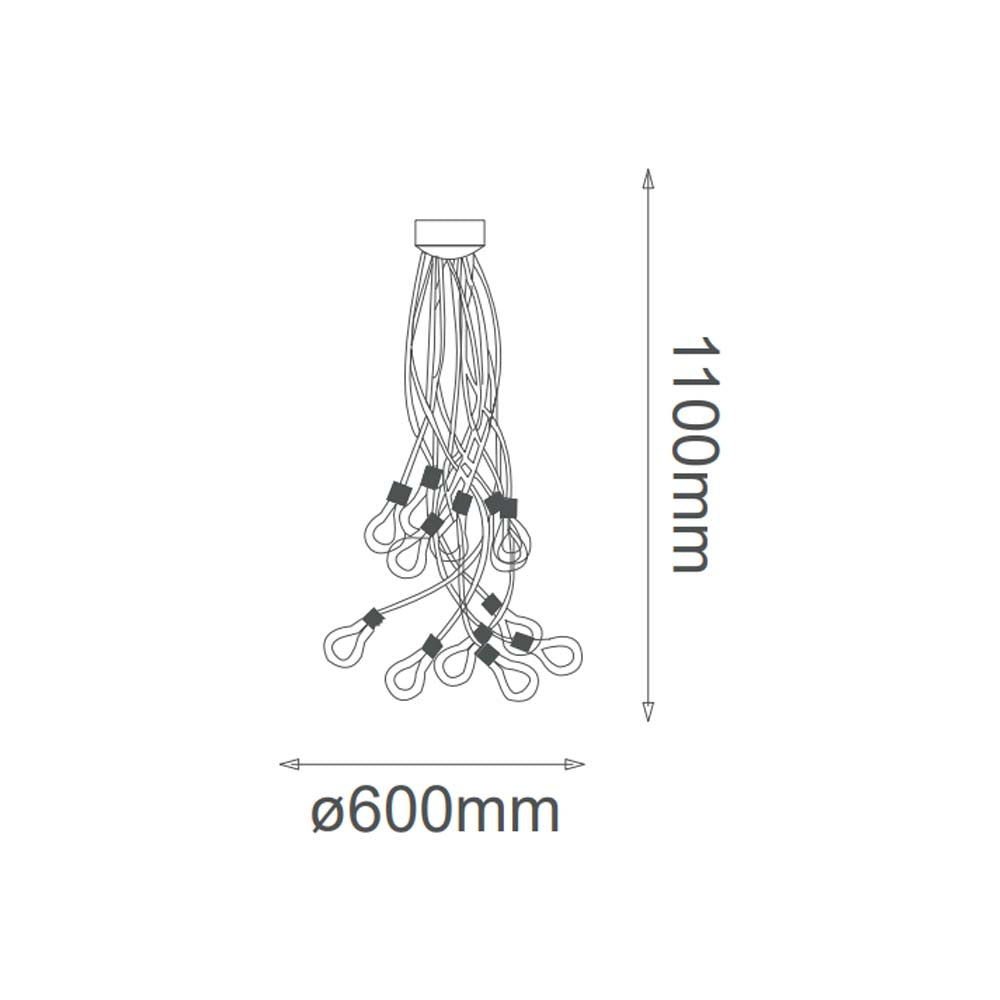 LUM TECHO 12 LUCES KNIPS LED 127V 12X3W NEGRO 3000K *** HA. LUMI ***