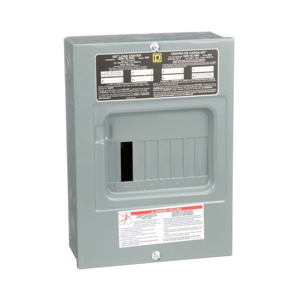 C. CARGA 1F-3H QO612L100S 6P/100A. ZAP.PRINC. SOBREPONER SQD. *** OFRECER BTN/8SN ***