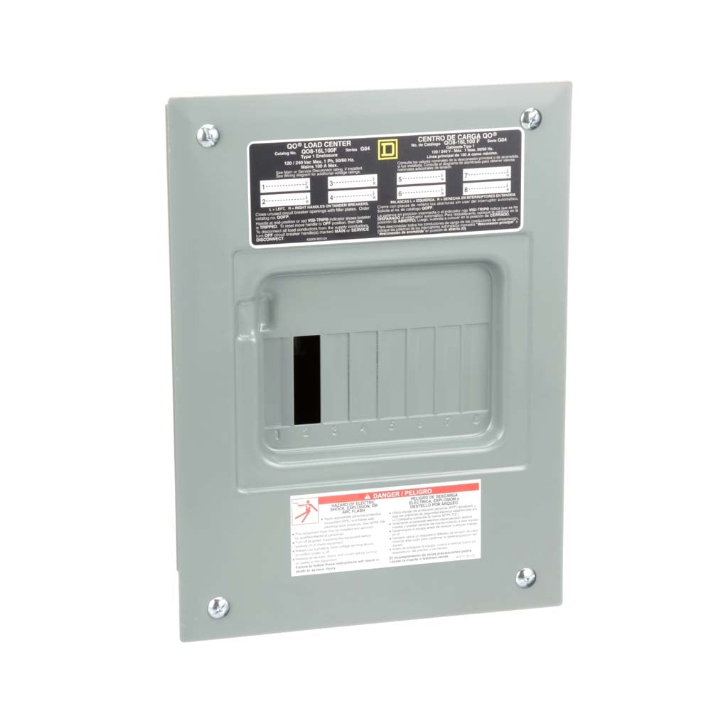 C. CARGA 1F-3H QO816L100F 8P/100A. EMPOTRAR SQUARE D *** OFRECER BTN/8EN ***
