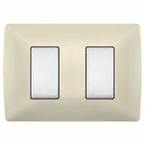 PLACA DE RESINA BTICINO CON CHASIS MARFIL 2 MÓDULOS QZ4803M2MA ***HAE 2023***