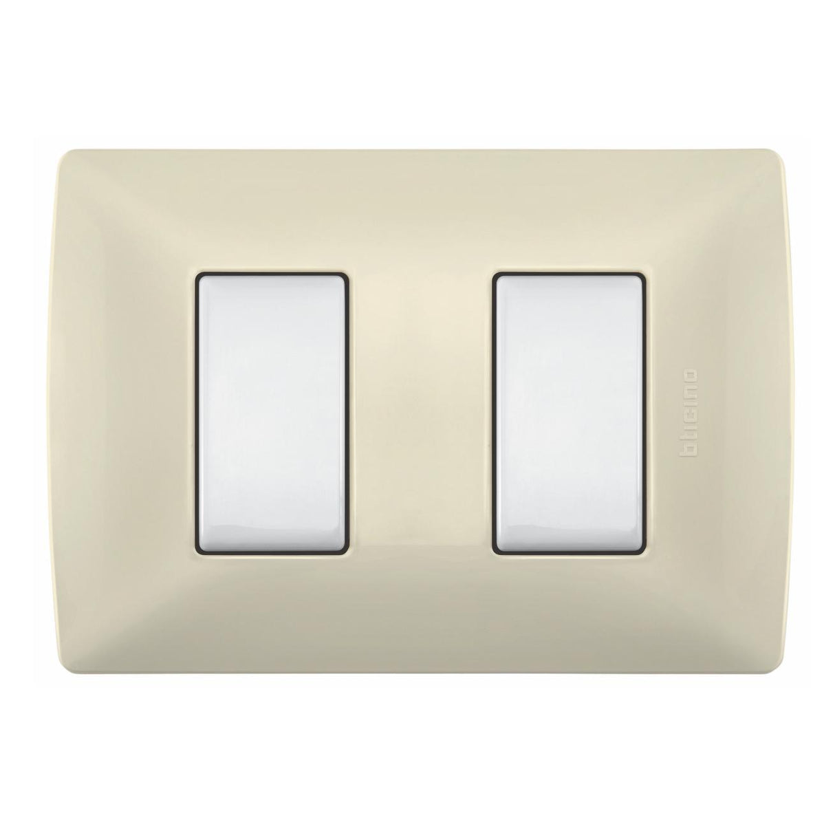 PLACA DE RESINA BTICINO CON CHASIS MARFIL 2 MÓDULOS QZ4803M2MA ***HAE 2023***