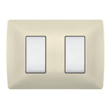 PLACA DE RESINA BTICINO CON CHASIS MARFIL 2 MÓDULOS QZ4803M2MA ***HAE 2023***