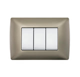 PLACA DE ALUMINIO BTICINO CON CHASIS PERLA 3 MÓDULOS QZ4803M3ATC