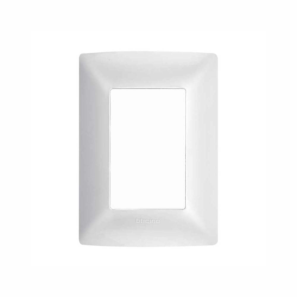 PLACA DE RESINA BTICINO CON CHASIS BLANCO MÉRIDA 3 MÓDULOS QZ4803M3BN