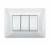 PLACA DE RESINA BTICINO CON CHASIS BLANCO MÉRIDA 3 MÓDULOS QZ4803M3BN