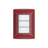 PLACA LACADA BTICINO CON CHASIS RUBÍ 3 MÓDULOS QZ4803M3XRM