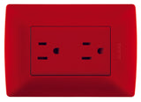 TOMA DE CORRIENTE DÚPLEX BTICINO 15A 127-250V 2P 1T 3 MÓDULOS ROJO QZ5115DR ***HAE 2023***