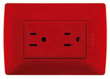 TOMA DE CORRIENTE DÚPLEX BTICINO 15A 127-250V 2P 1T 3 MÓDULOS ROJO QZ5115DR ***HAE 2023***