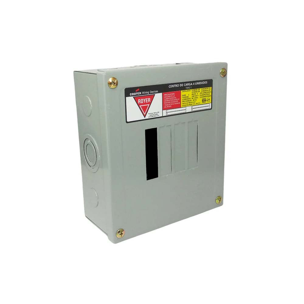 CENTRO DE CARGA 4 CIRCUITOS 50A 120/240V. SOBREPONER CCR04S