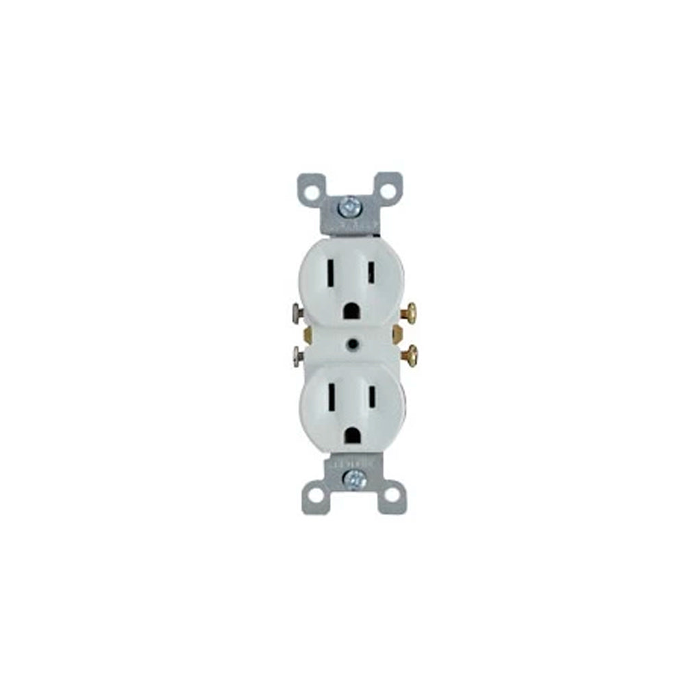RECEPTACULO DUPLEX 15A/125V. BLANCO ENTRADA RECTA NEMA 5-15 M5250B ARROW HART