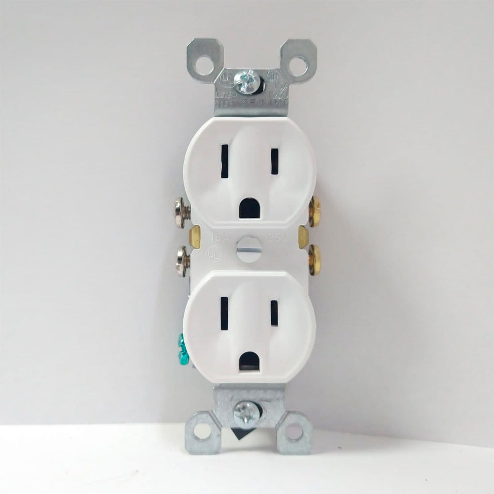 RECEPTACULO DUPLEX 15A/125V. BLANCO ENTRADA RECTA NEMA 5-15 M5250B ARROW HART