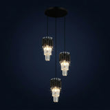 MINI CANDIL DE TRES LUCES CRISTAL CROM/NEG E27