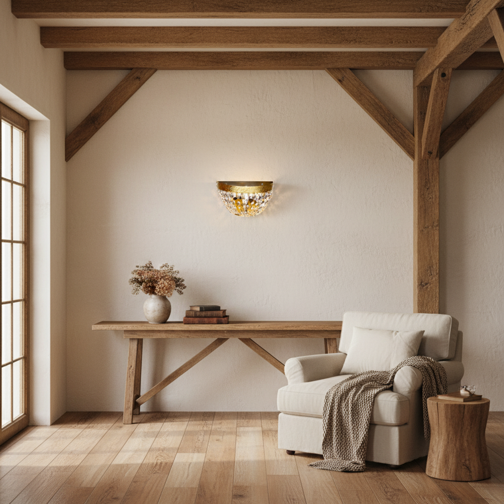 ARBOTANTE DE STRASS MEDIA LUNA 2 LUCES E26 ***HAE 2024***