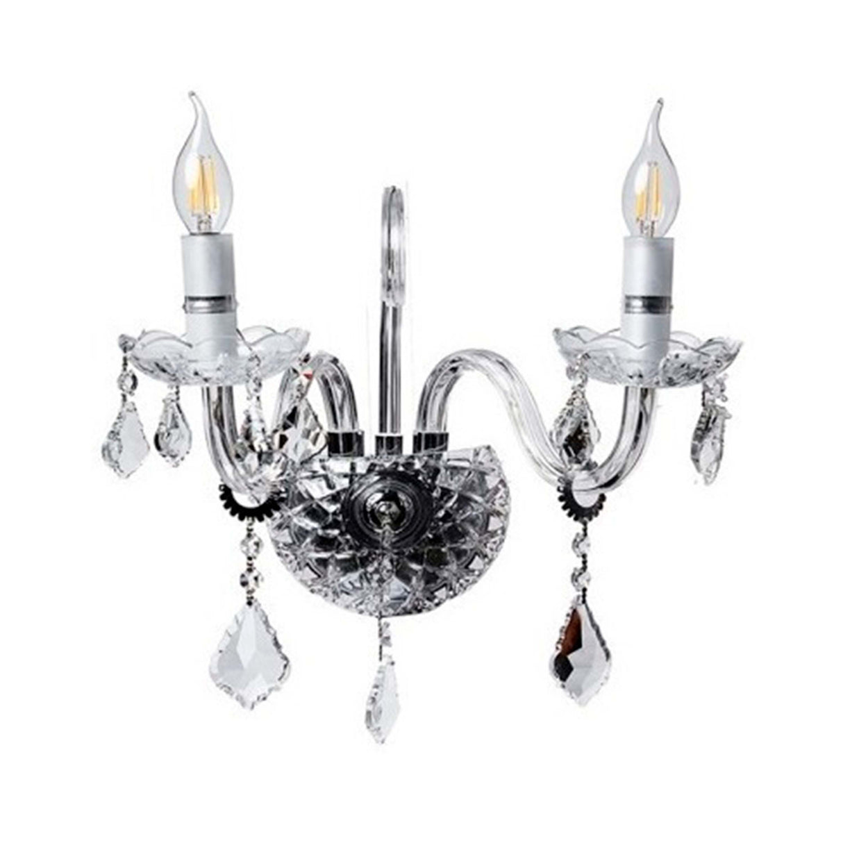 ARBOTANTE LUJO TIPO CANDIL CHROME 2 LUCES E12 (NO INCLUIDOS) GAMALUX *** HA. LUMI ***