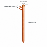 ELECTRODO TIPO ROD 21/2 X 1.20 MT