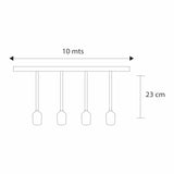 EXTENSION RETRO 10 LUCES E26 NEGRO 10MTS 600W MAX 130V ***NO INCLUYE FOCOS*** *** HA. LUMI ***