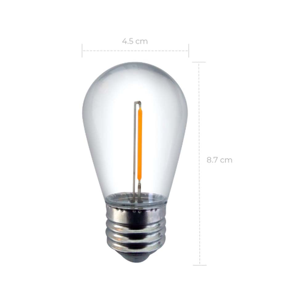LAMPARA MINIATURA S14 LED E27 1W 2200K ***CAJA C/24 PIEZAS***