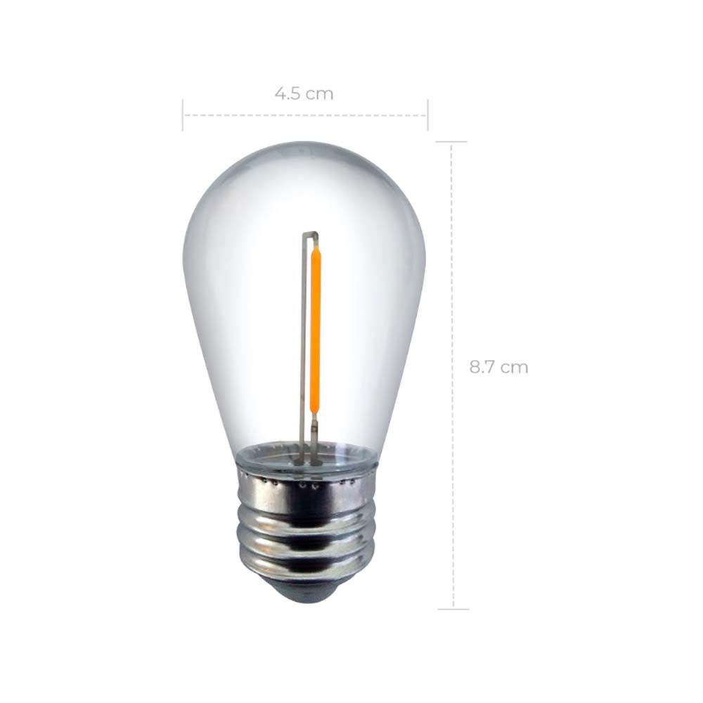 BLISTER 2PZS BULBO 1W E-27 BLANCO CALIDO S14/LED/1W/127V/2200K MCA TECNOLITE