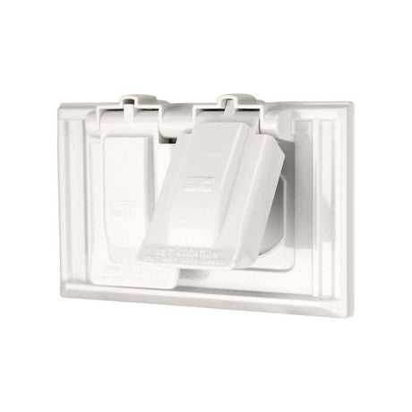 TAPA CON CERRADO AUTOMATICO 1 MOD GRIS RECEPTACULO DUPLEX DISPOSITIVO COMBINABLE HORIZONTAL 2 ENTRADAS