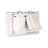 TAPA CON CERRADO AUTOMATICO 1 MOD GRIS RECEPTACULO DUPLEX DISPOSITIVO COMBINABLE HORIZONTAL 2 ENTRADAS