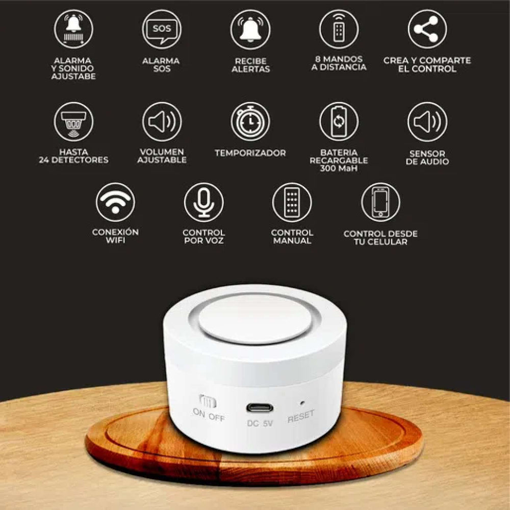 ALARMA INTELIGENTE WIFI ILUMINACION LED CONTROL REMOTO INCLUIDO COMPATIBLE CON APP MOVIL