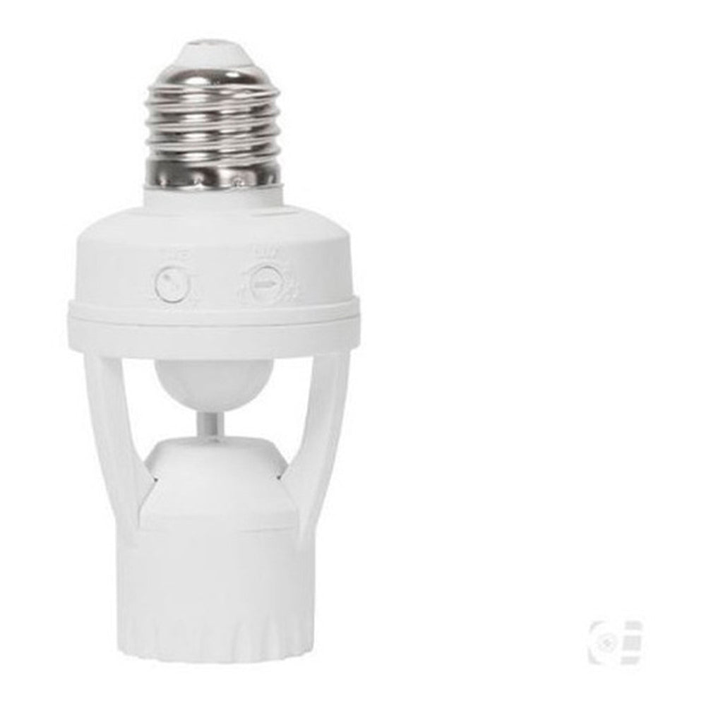 PORTALAMPARA CON SENSOR DE MOV Y FOTOCELDA 360 BLANCO