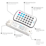CONTROLADOR SPI PARA TIRA LED 12V INCLUYE CONTROL REMOTO ***HAE 2024***