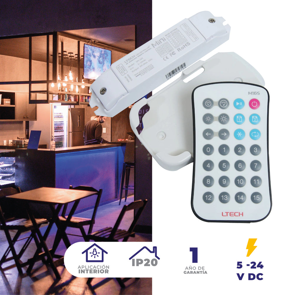 CONTROLADOR SPI PARA TIRA LED 12V INCLUYE CONTROL REMOTO ***HAE 2024***