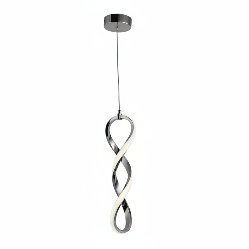 CANDIL LAMPARA COLGANTE LED SPIRAL CON 3 CAMBIOS DE LUZ PUEDE COLGAR HASTA 3 MTS DE ALTURA 40W CROMO LUXICA