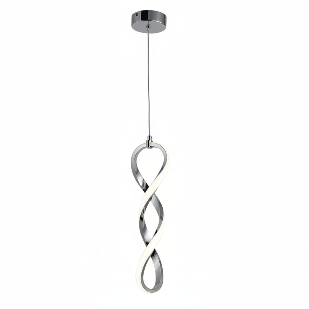 CANDIL LAMPARA COLGANTE LED SPIRAL CON 3 CAMBIOS DE LUZ PUEDE COLGAR HASTA 3 MTS DE ALTURA 40W CROMO LUXICA