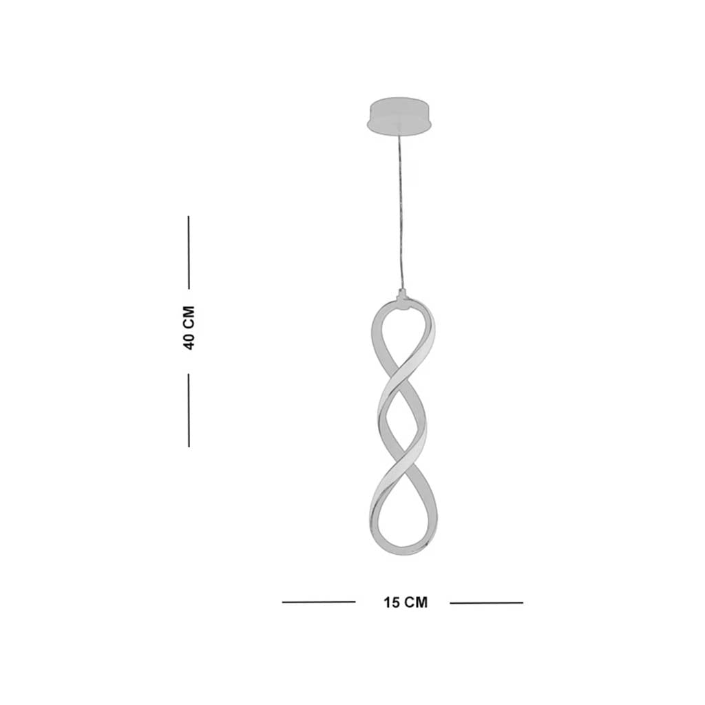 CANDIL LAMPARA COLGANTE LED SPIRAL CON 3 CAMBIOS DE LUZ PUEDE COLGAR HASTA 3 MTS DE ALTURA 40W CROMO LUXICA