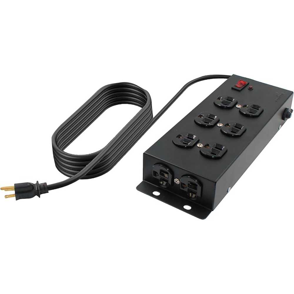 SUPRESOR PICOS 8 OUTLETS INDUSTRIAL NEGRO